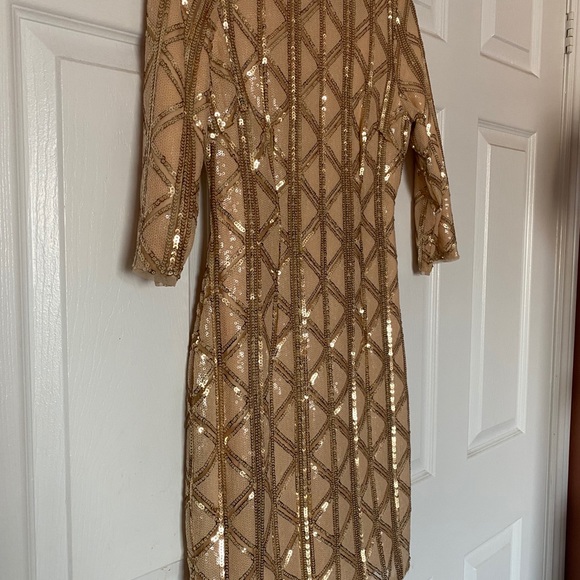 ASOS GOLD SEQUIN DRESS PETITE - Picture 9 of 9